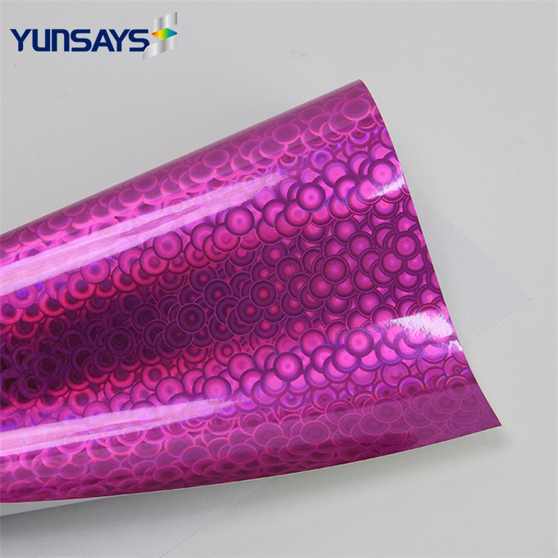 Custom Holographic Color Bubbles Holo Purple Self Adhesive Roll Vinyl Label Sticker DIY Craft