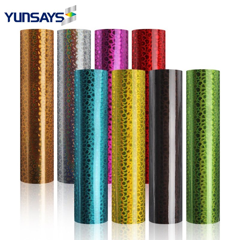 Custom Holographic Color Bubbles Holo Purple Self Adhesive Roll Vinyl Label Sticker DIY Craft