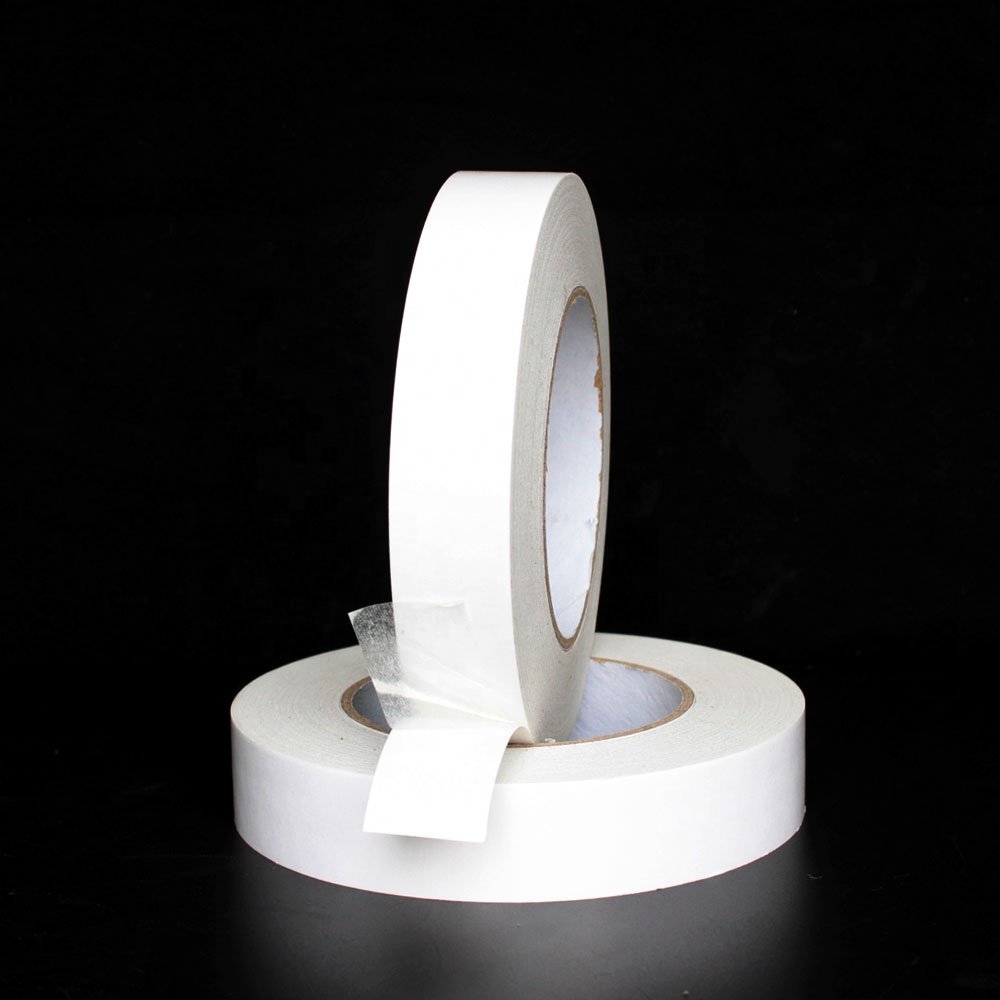 1- Recyclable High Viscosity Envelope Nonwoven Paper Base Double Sided Coated Hot Melt Oil Solvent Glue Tissue Adhesive Tape