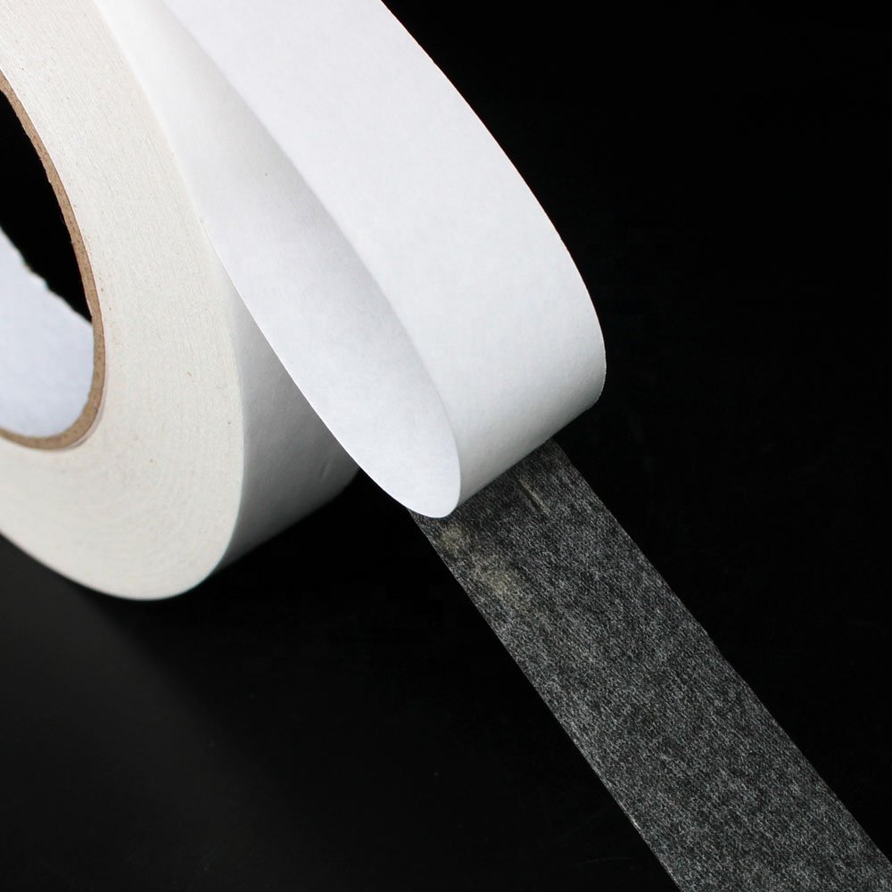 1- Recyclable High Viscosity Envelope Nonwoven Paper Base Double Sided Coated Hot Melt Oil Solvent Glue Tissue Adhesive Tape