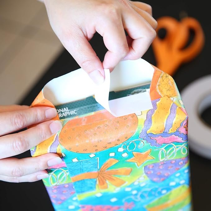 1- Recyclable High Viscosity Envelope Nonwoven Paper Base Double Sided Coated Hot Melt Oil Solvent Glue Tissue Adhesive Tape