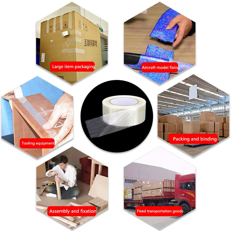 fiber glass tape Reinforced filament self adhesive tape for heavy packing Strapping
