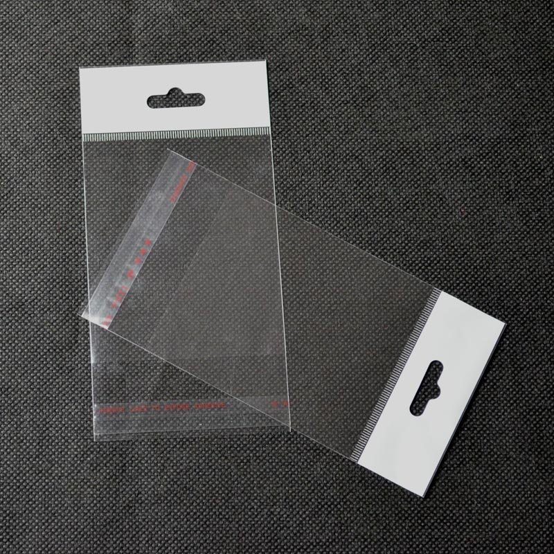 High Transparent Plastic BOPP Cellophane Self Adhesive Poly Bag Cardboard OPP header bags