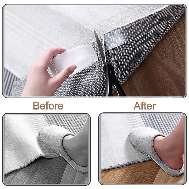 Hot Selling Self-adhesive Grip Tape,DIY Cutting Removable Reusable Nano tape,Rug tape for hardwood floors