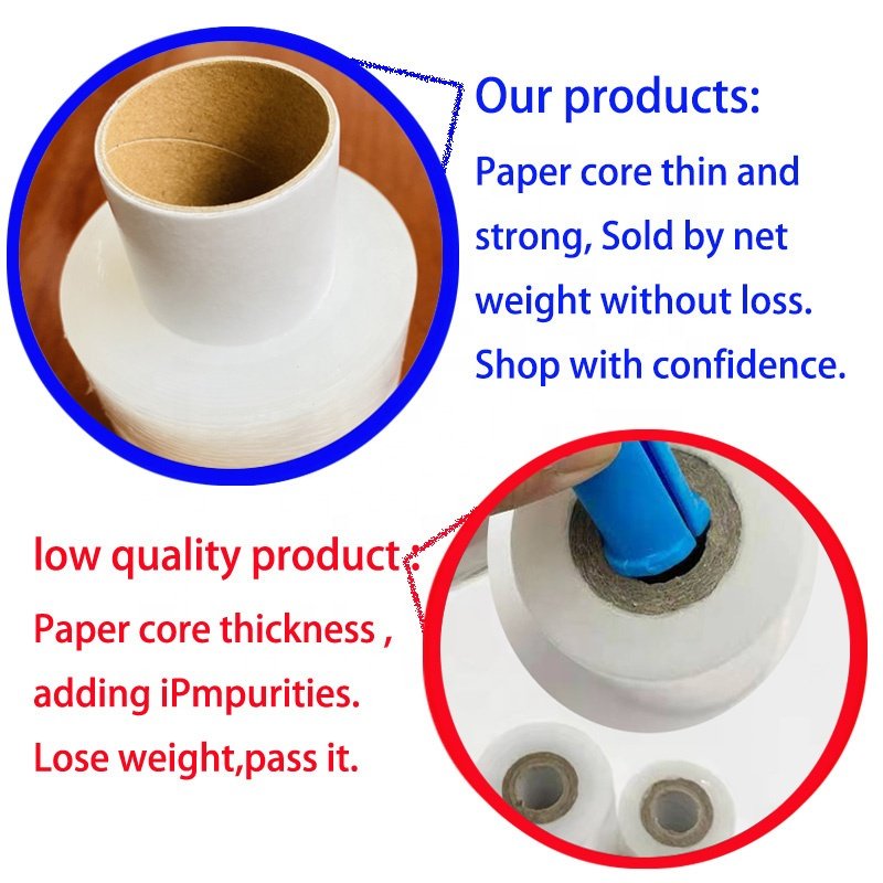 Mini Stretch Film with Handle Transparent Plastic PE Wrap Roll Self Adhesive 20 Mic 150 M Household Products Moisture Proof Soft