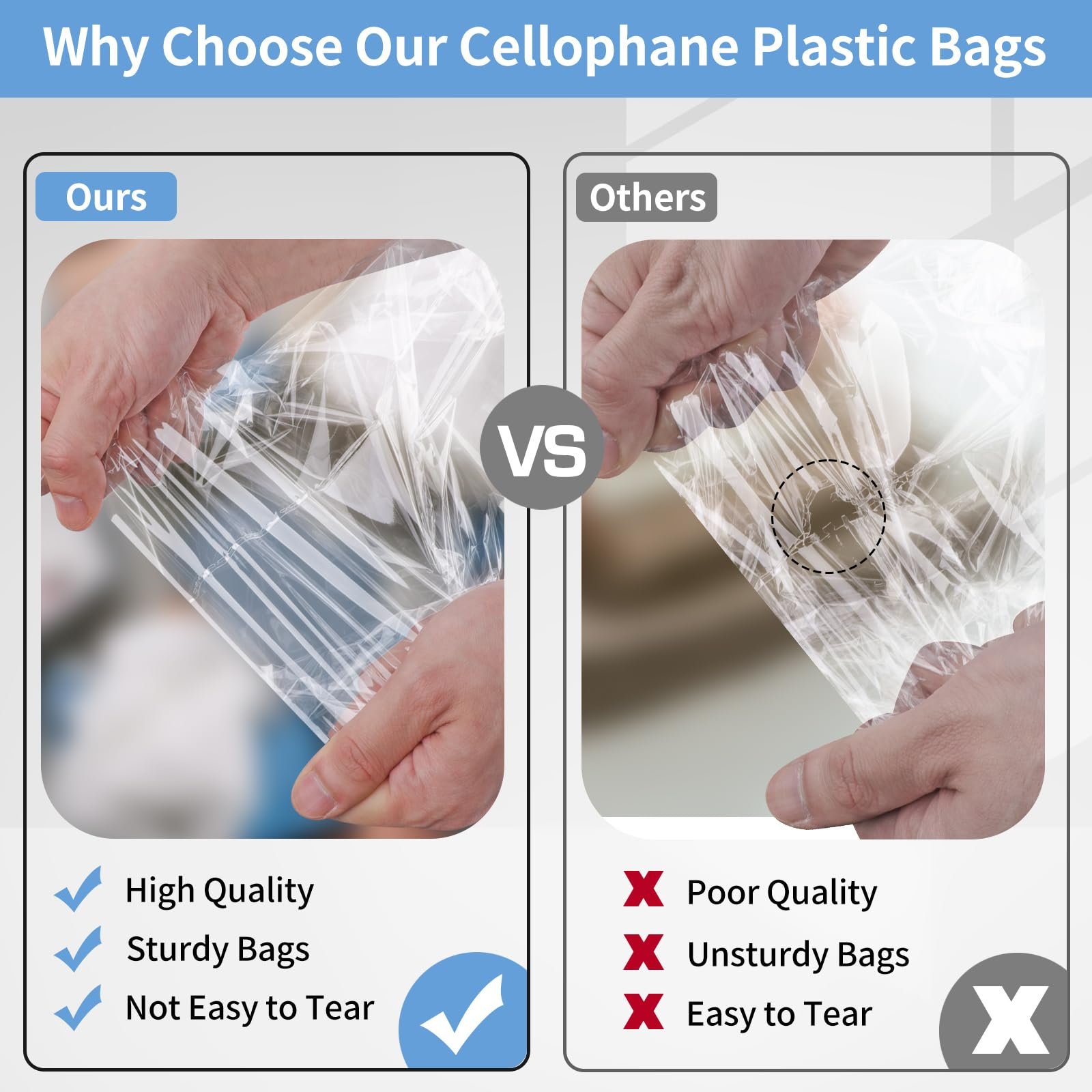 Factory Direct Sale Cellophane Clear Adhesive Packing Idpe Opp Self Adhesive Transparent Clear Plastic Bag