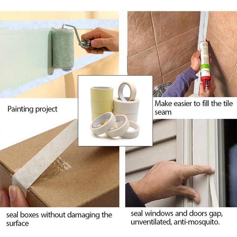 Waterproof Rubber Adhesive Paper Decorative Speedy Wide Protection Crepe Paint Wall China 50mm Masking Tape