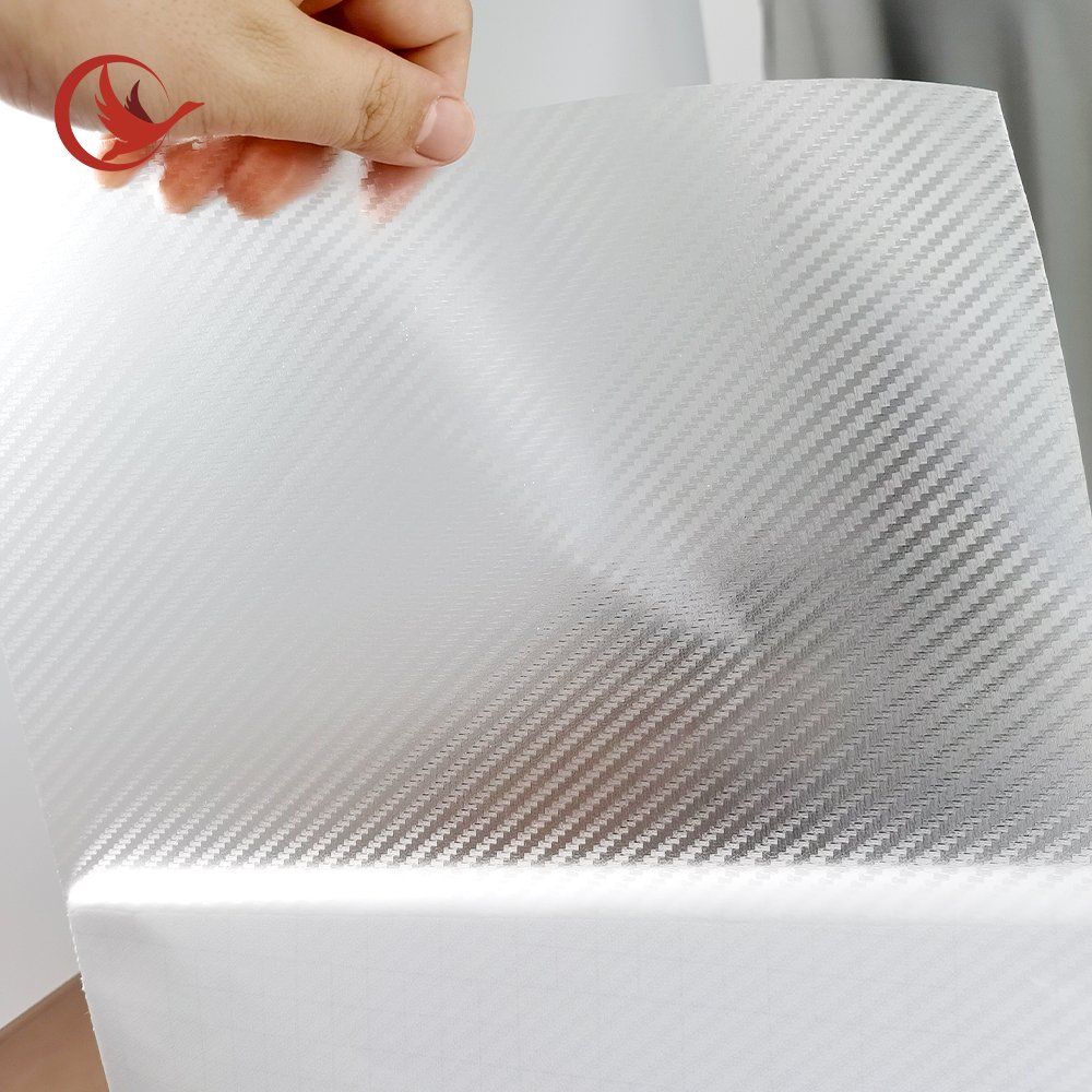 Carbon fiber cold pressed film Printable vinyl adhesive PVC cold laminated film Self adhesive vinyl cold laminated film