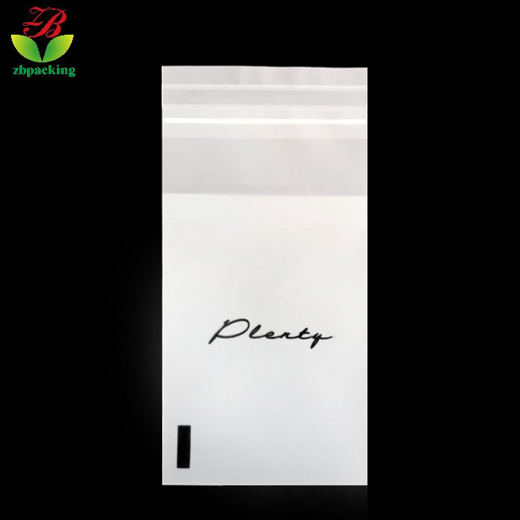 customized LOGO 100% biodegradable clothing bag compostable frosted self adhesive bags
