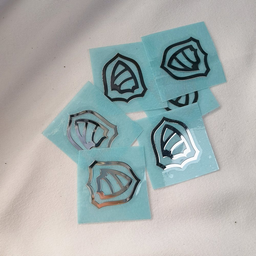 UV Transparent Transfer Electroforming Metal Nickel 3D Sticker With High Quality Plating Metallic Transfer Nickel Label