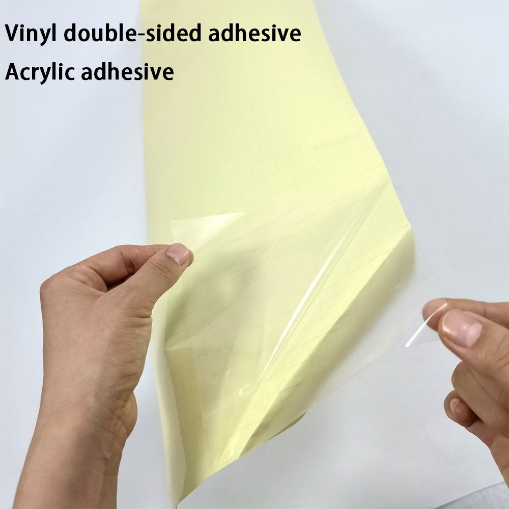 Double-sided adhesive for Acrylic and ABS transparent Vinyl twin adhesive tape Yellow paper clear adhesive film wide largeformat