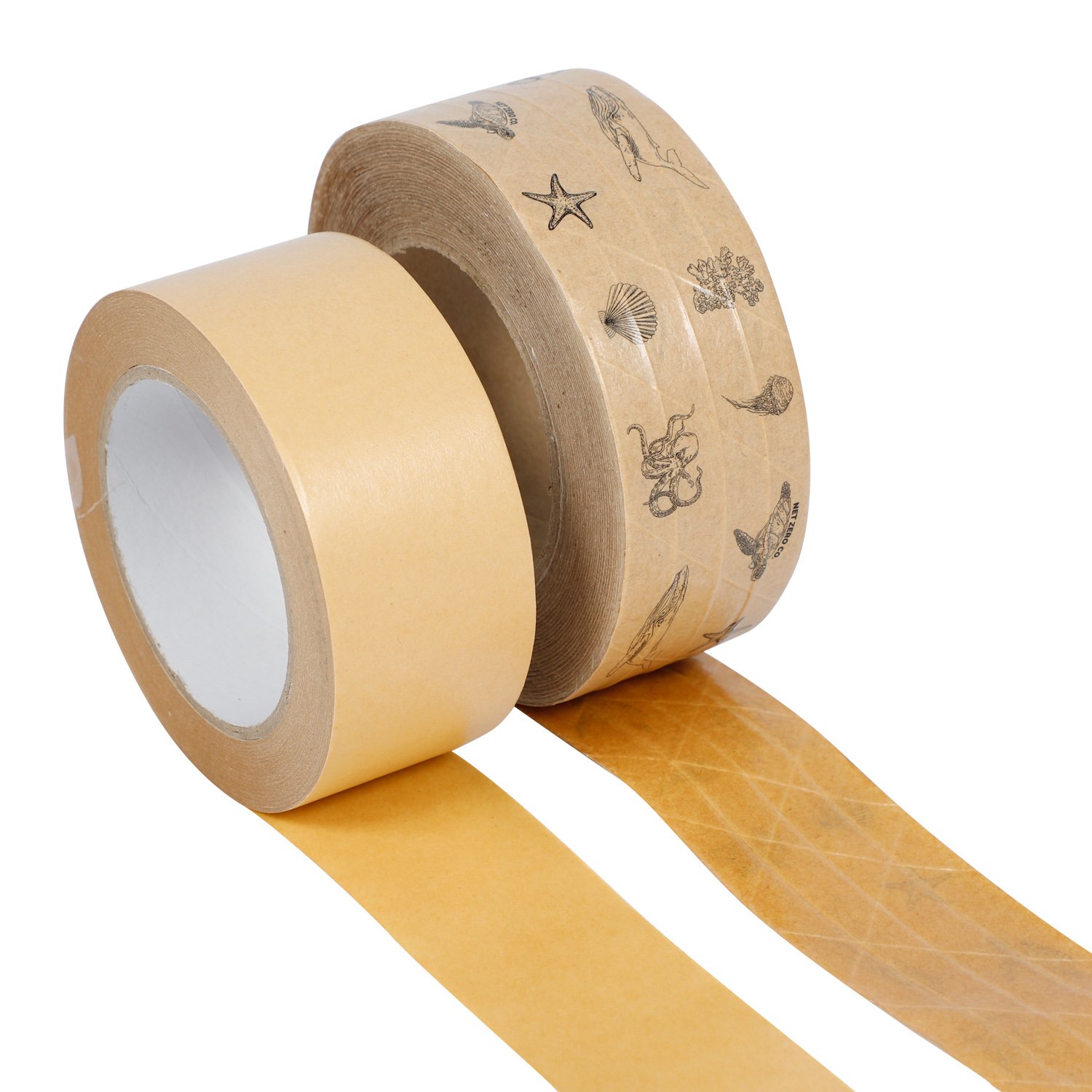 Biodegradable eco water activated adhesive kraft paper packing tape cinta de embalaje adhesive shipping tape