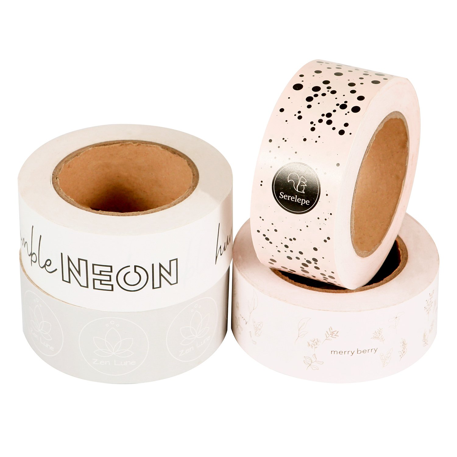 Biodegradable eco water activated adhesive kraft paper packing tape cinta de embalaje adhesive shipping tape