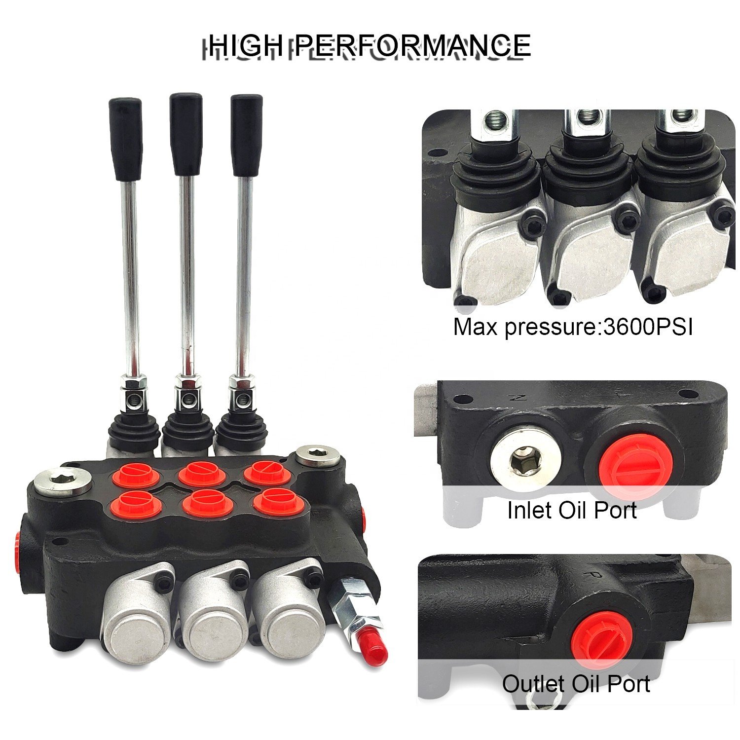 Hy-Waloil 250bar P80 3 Spool High-Performance Monoblock Directional Control Valve Hydraulic Distributor