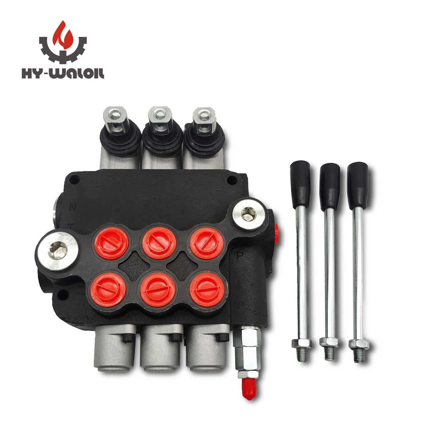 Hy-Waloil 250bar P80 3 Spool High-Performance Monoblock Directional Control Valve Hydraulic Distributor
