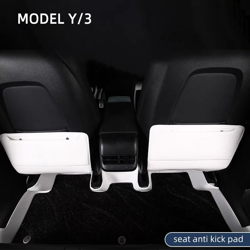 Car storage bag Seat anti kick pad Car pad Car seat storage bag MODEL Y-3-Black