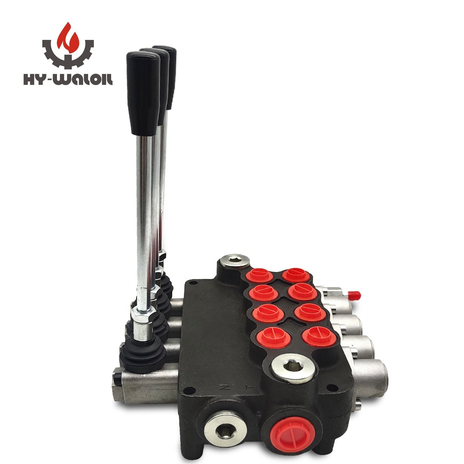 Hy-Waloil 45LPM 3/8 BSP 4 Bank High Flow Control Hydraulic Monoblock Lever Spool Valve