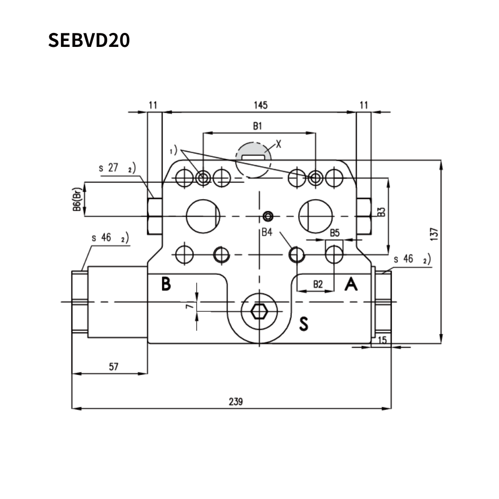 Compact Design By Shanghai Electric Customized Hydraulic Manifolds Counterbalance Valve SEBVD Hydraulic Balance Valves
