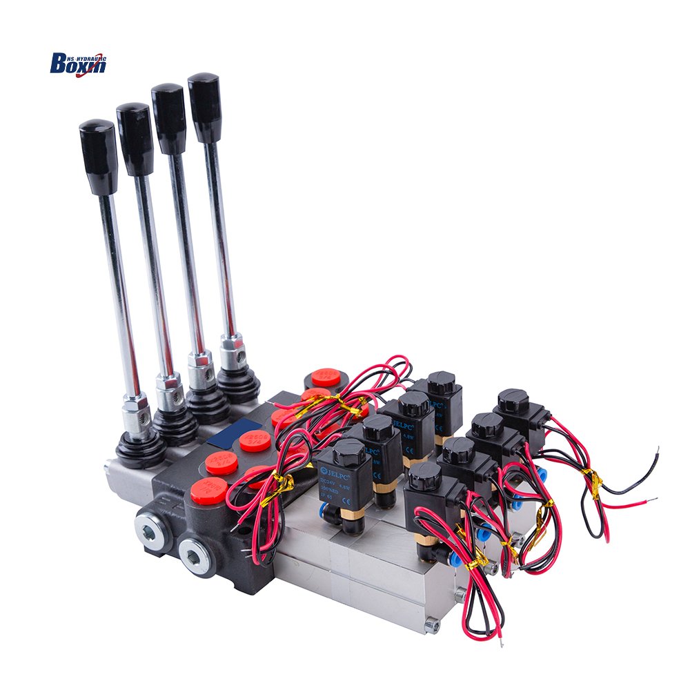 manual valve double active hydraulic multiple directional control valves 1/2 for excavator