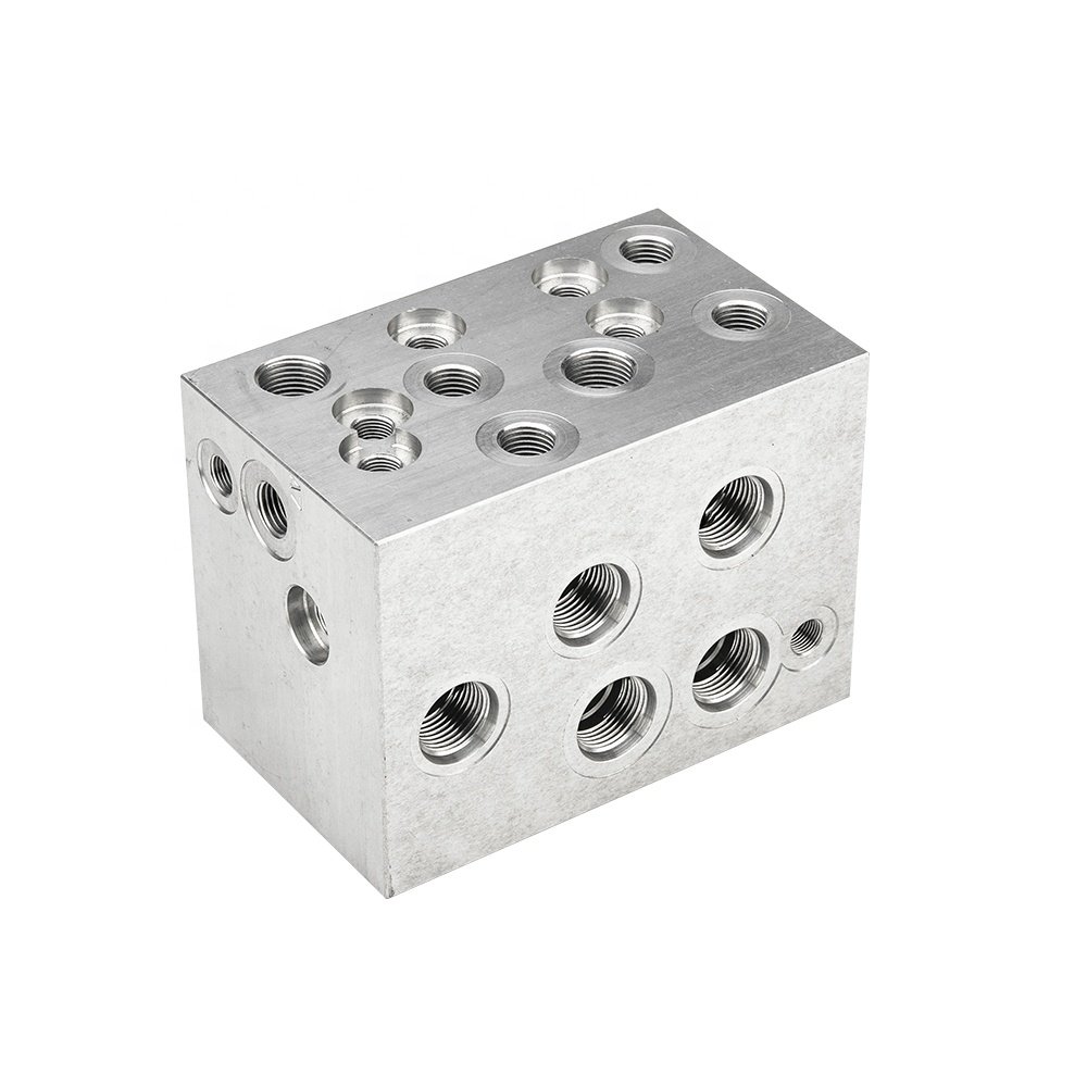 Hydraulic engineers customize 35-220L flow aluminum cast ductile iron steel hydraulic valves hydraulic manifold blocks