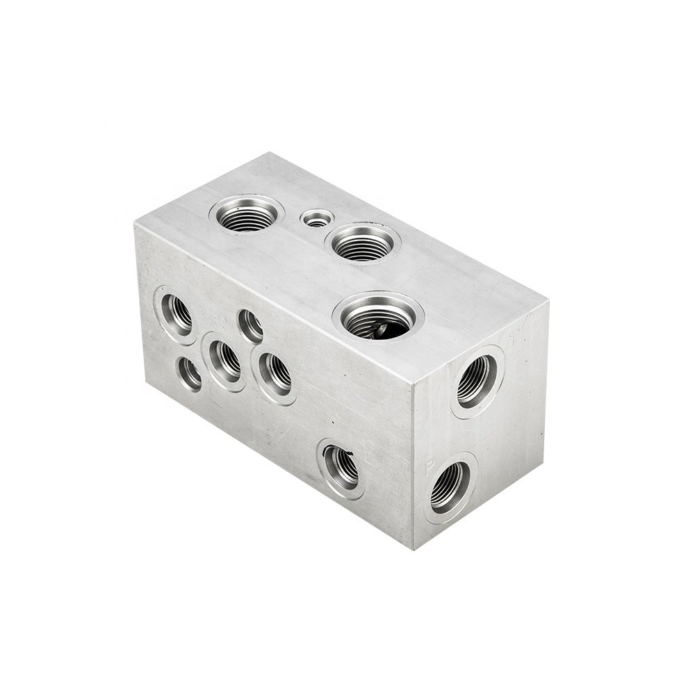 Hydraulic engineers customize 35-220L flow aluminum cast ductile iron steel hydraulic valves hydraulic manifold blocks
