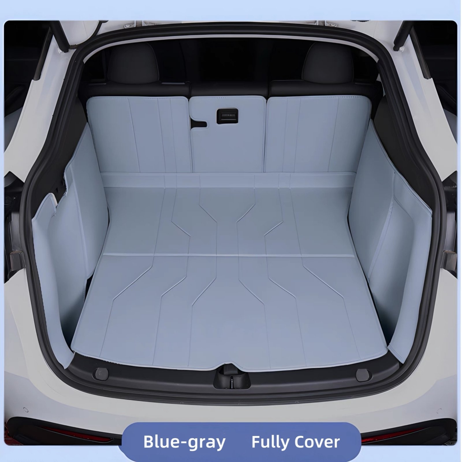 Travel ease car cushion kit Fully wrapped mat Car boot mats MODEL Y/3-Blue-grey
