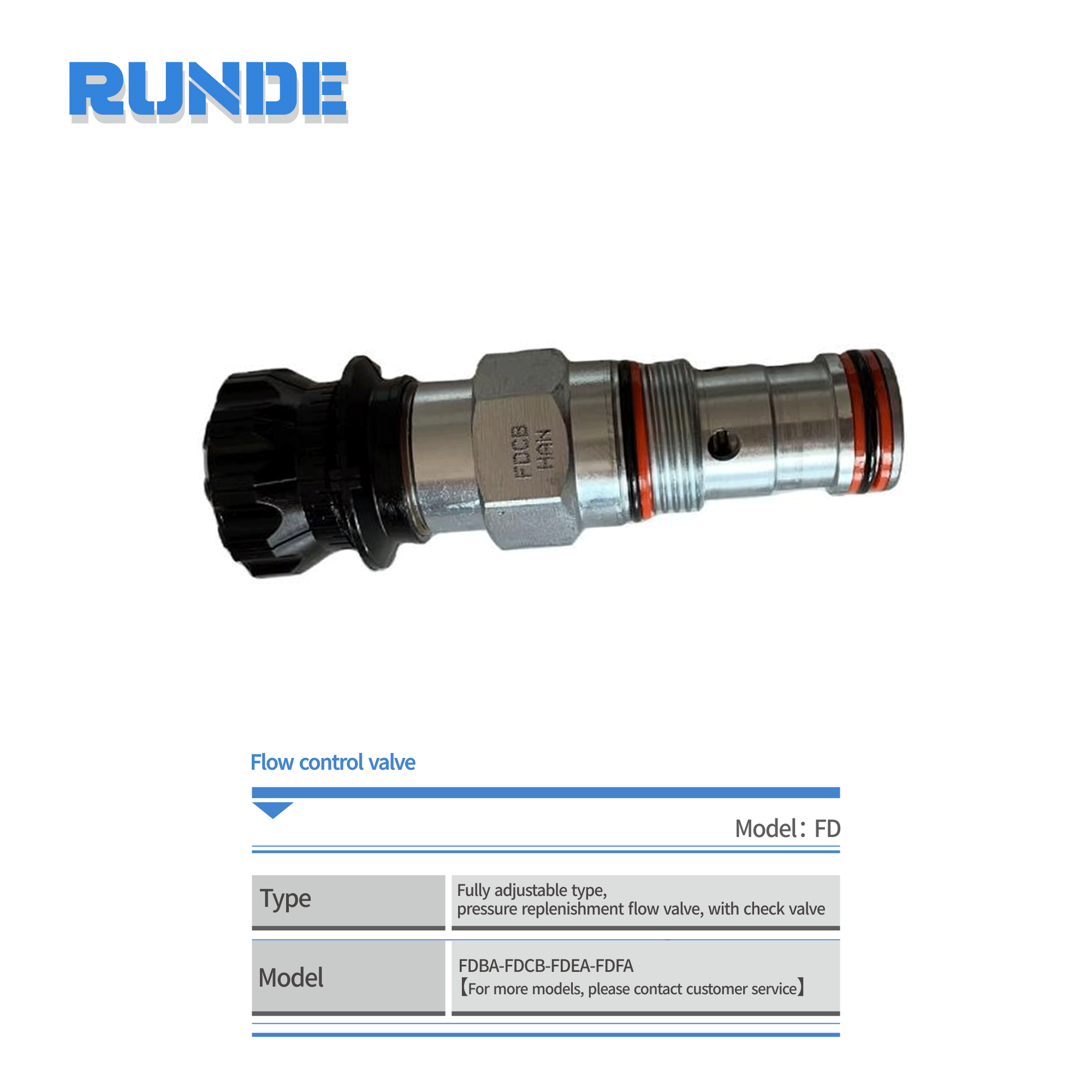 FDCBHAN FDCBHAN solar hydraulics adjusted pressure compensation flow control valve with counter-flow check valve
