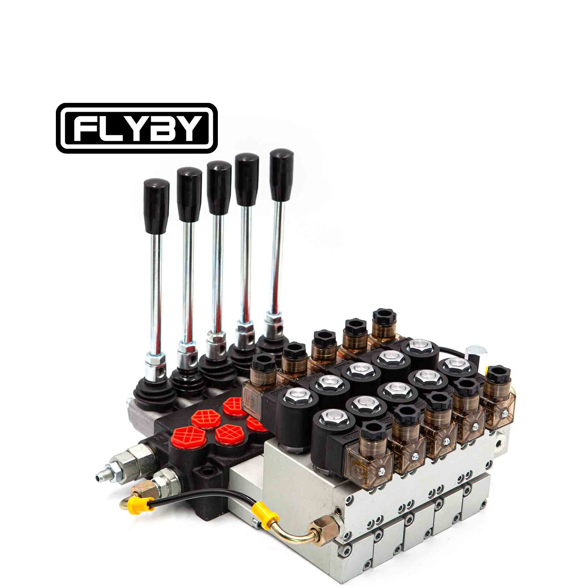 FLYBY Electric-Hydraulic Valve 40Lpm/80Lpm Electro-Hydraulic Section Control Valve For Cranes Hoists Boom Trucks