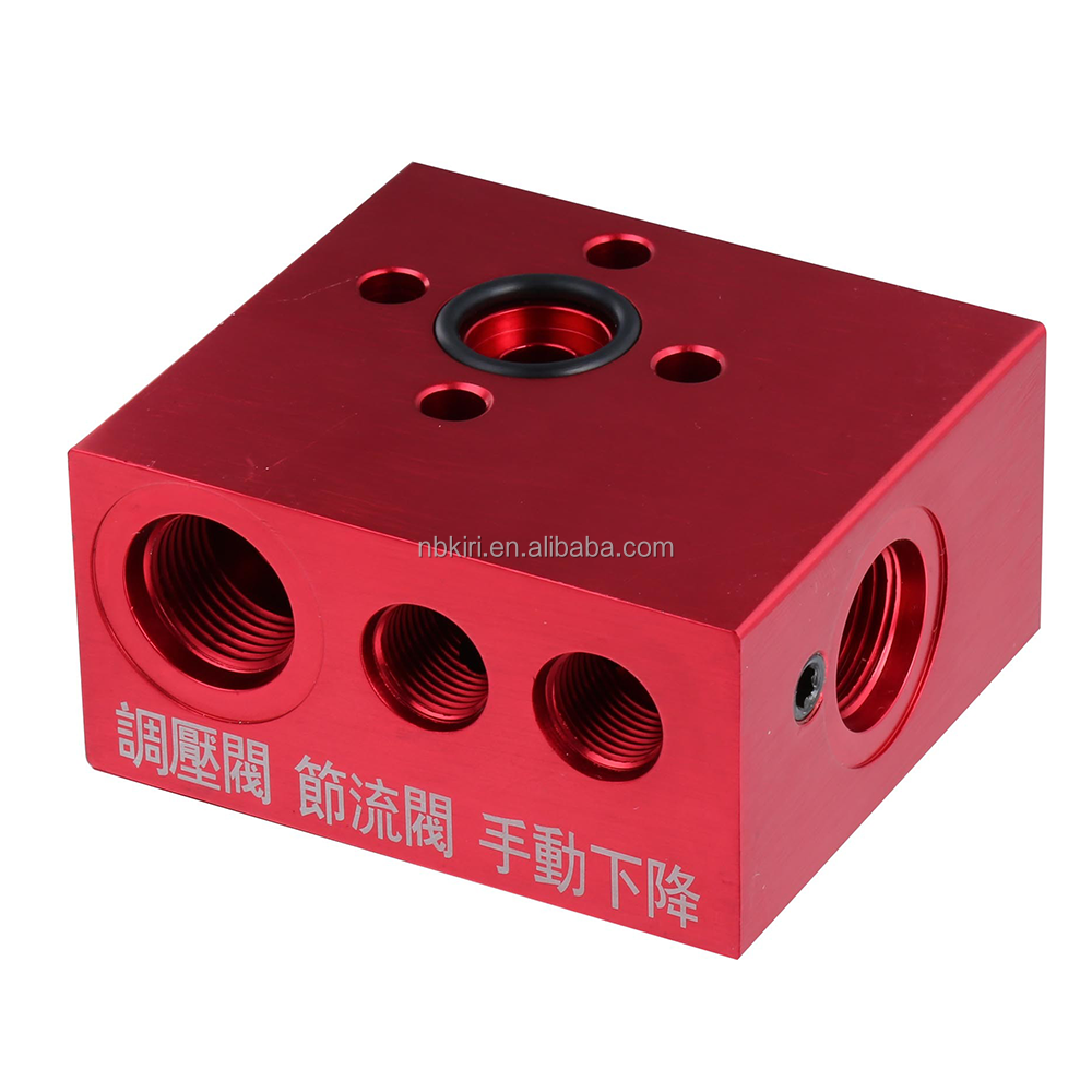 Hydraulic Aluminum Lifting Block with Solenoid Valve for hydraulic power unit pack snow plow tyre changer forklift