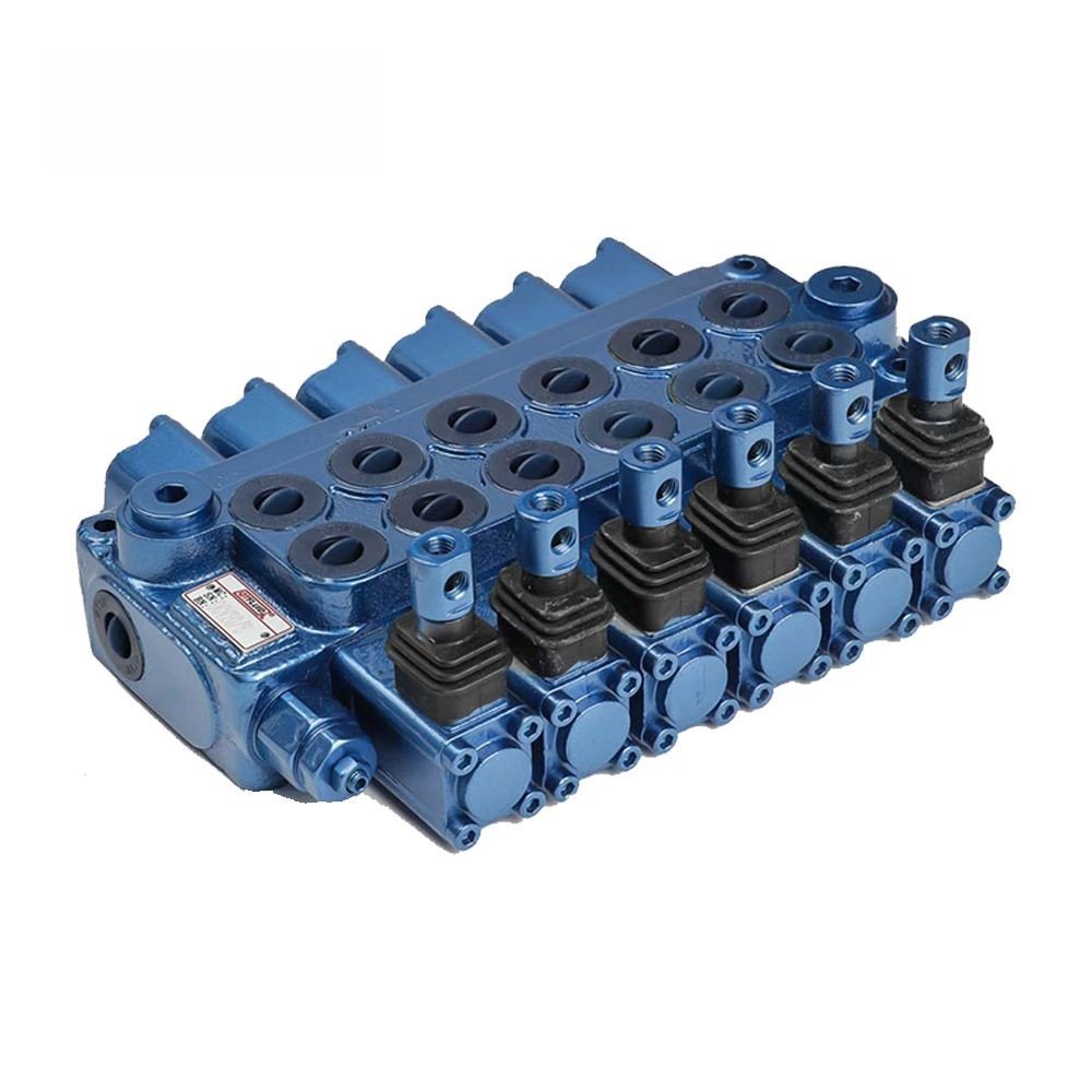 High Flow Monoblock Hydraulic Valve Manual Control Hydraulic Directional Control Valve With Hydraulic Spools