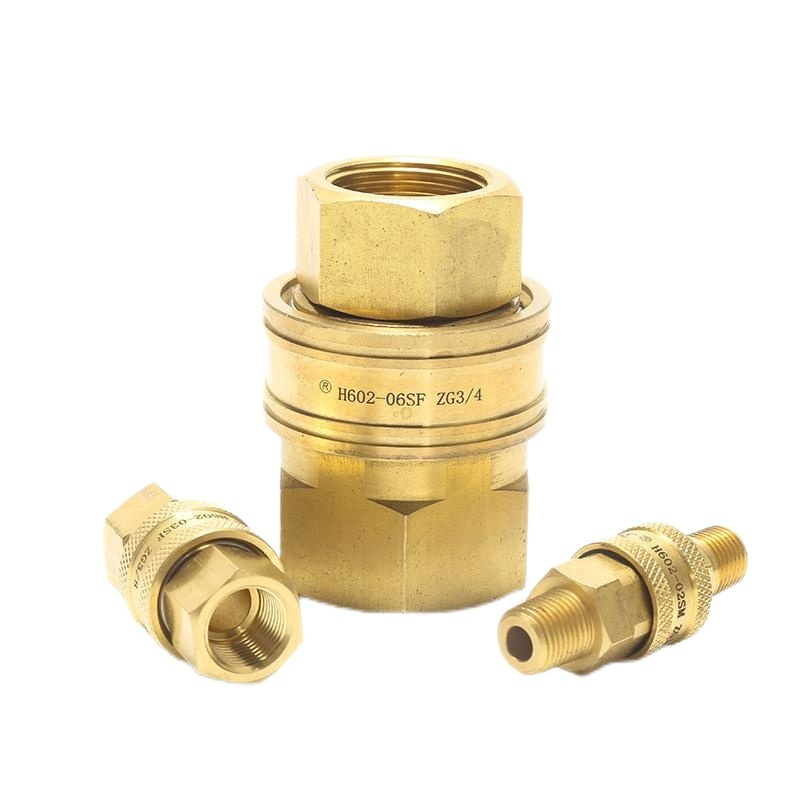 No valve Brass or Stainless Steel material 3/4 inch Hydraulic quick coupling/ quick connector/quick release coupler for Cleaners
