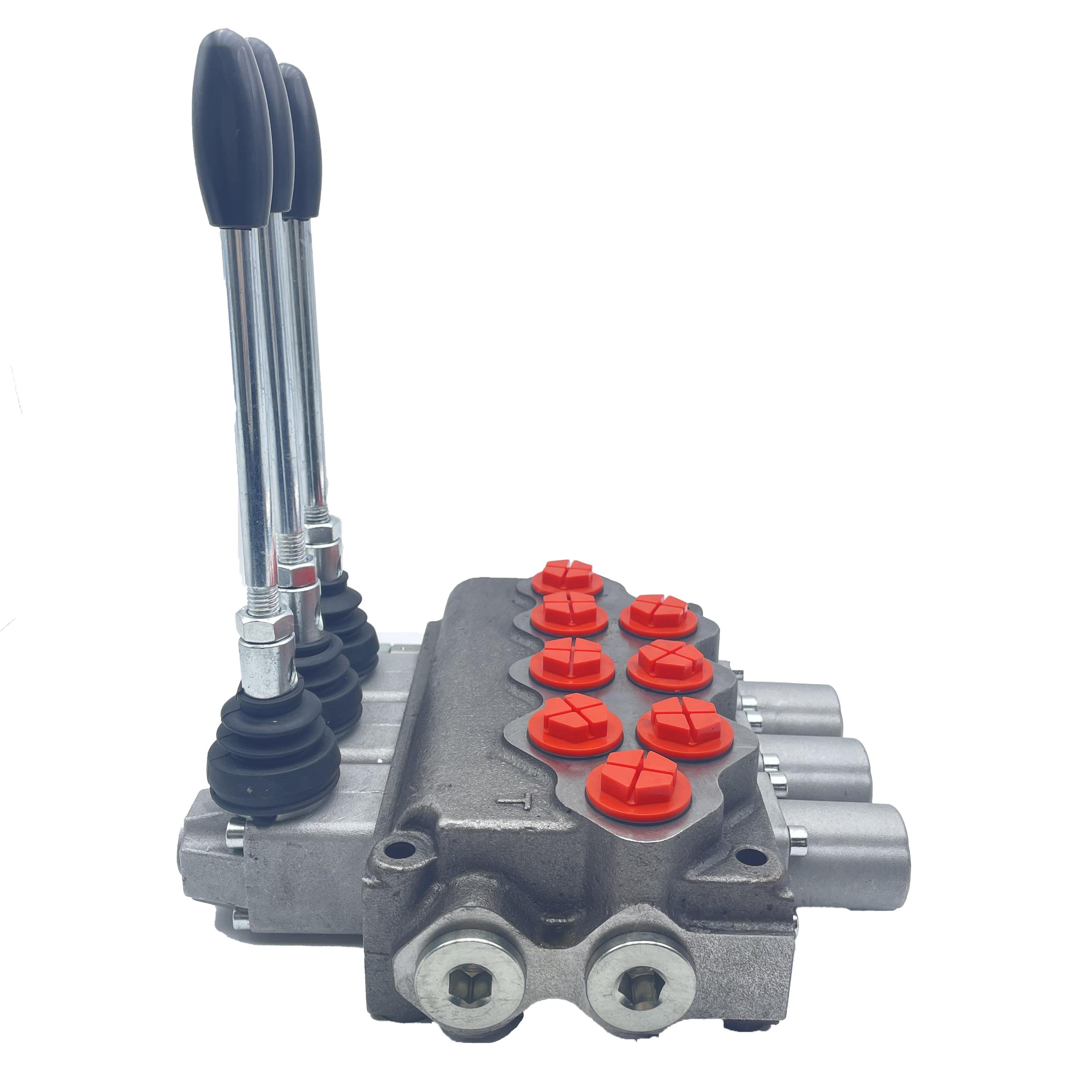 Lixin Hydraulic Manual Distributor with 3 Spools 70L/M Flow Rate SD11 Lever Monoblock Directional Control Valve