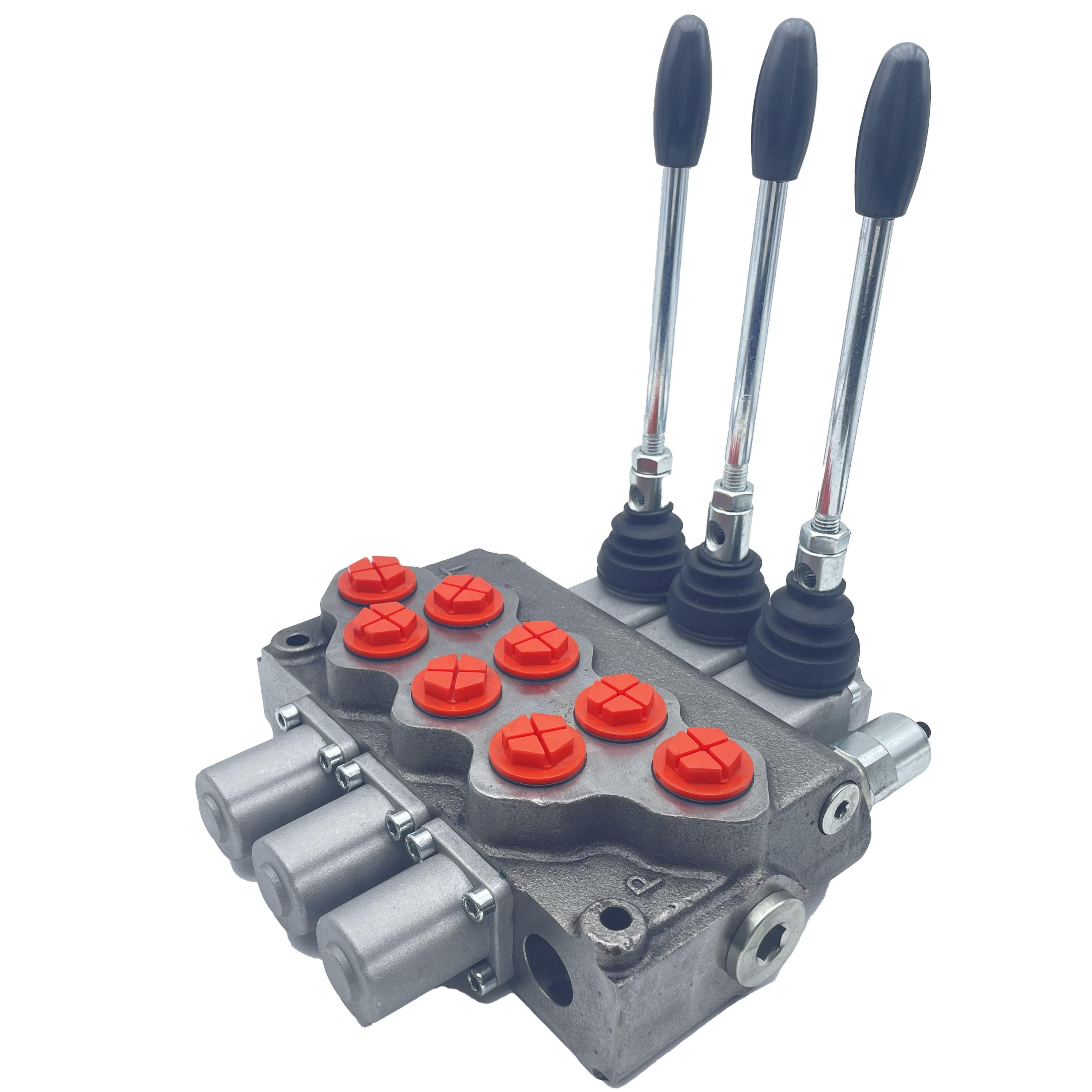 Lixin Hydraulic Manual Distributor with 3 Spools 70L/M Flow Rate SD11 Lever Monoblock Directional Control Valve