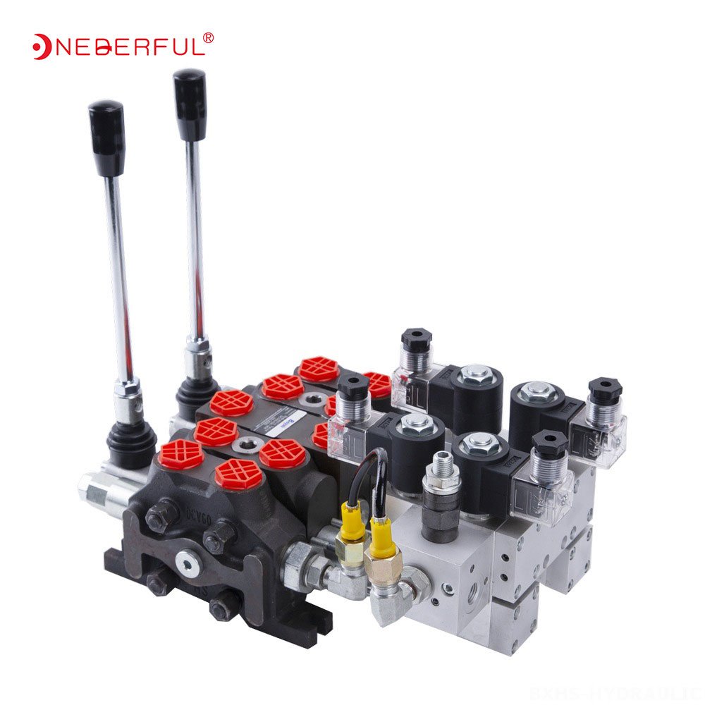 315bar electro-hydraulic double acting Manual Control Valves joystick cable Motor Spool Hydraulic Flow Control Valve