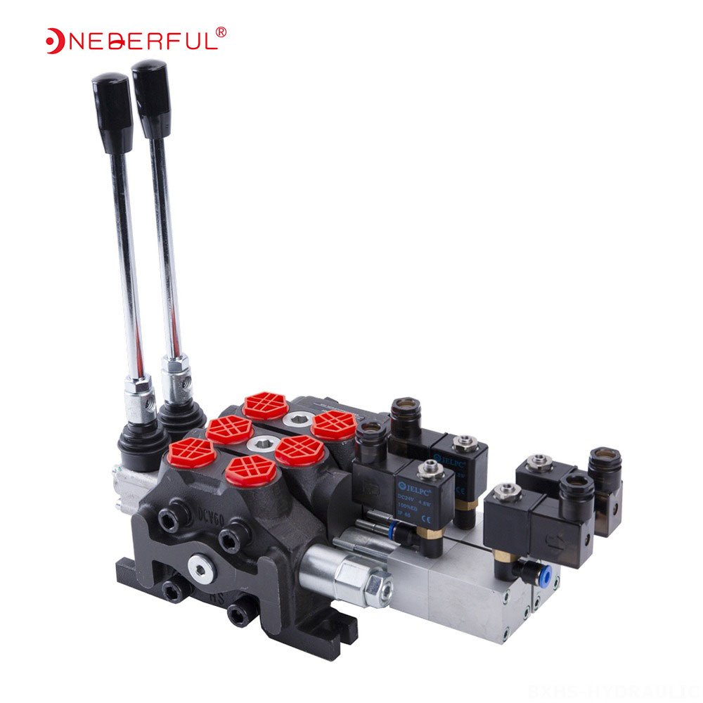 315bar electro-hydraulic double acting Manual Control Valves joystick cable Motor Spool Hydraulic Flow Control Valve