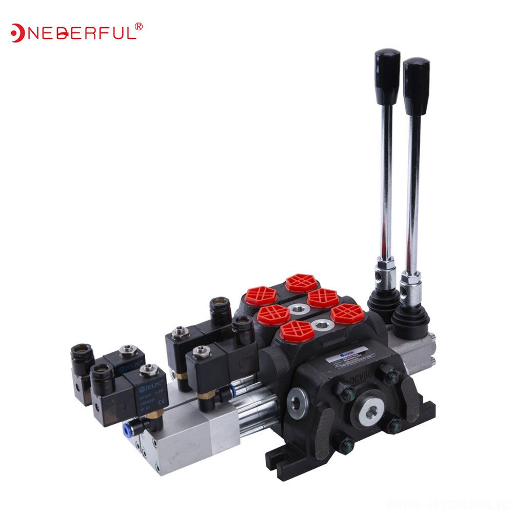 315bar electro-hydraulic double acting Manual Control Valves joystick cable Motor Spool Hydraulic Flow Control Valve