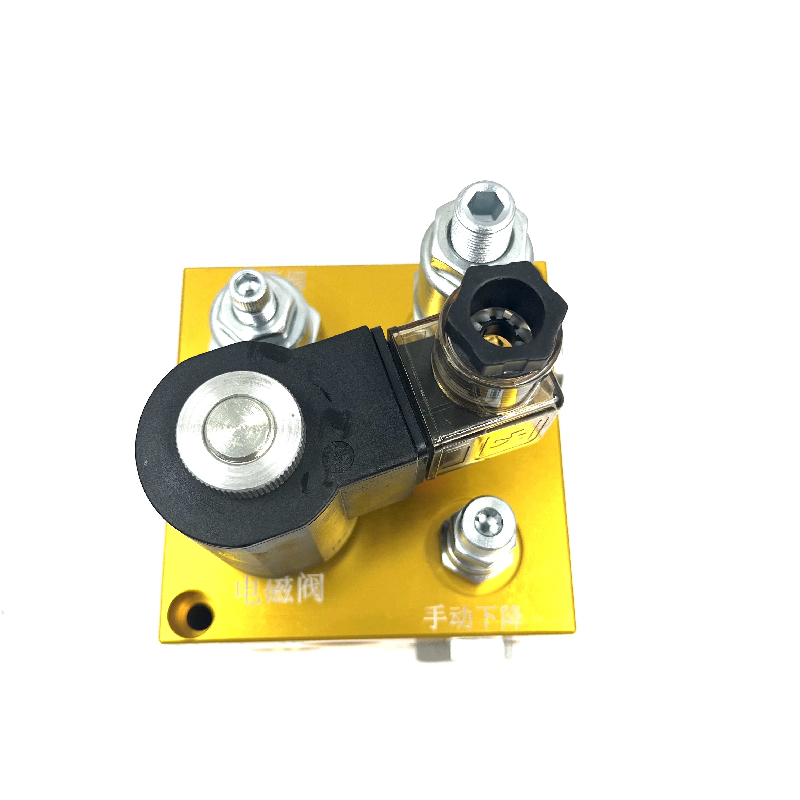 Cartridge Lifting Hydraulic Valve Group ET-04 Hydraulic Valve Poppet Valve Group Aluminum Block With DC 24V Solenoid Coil