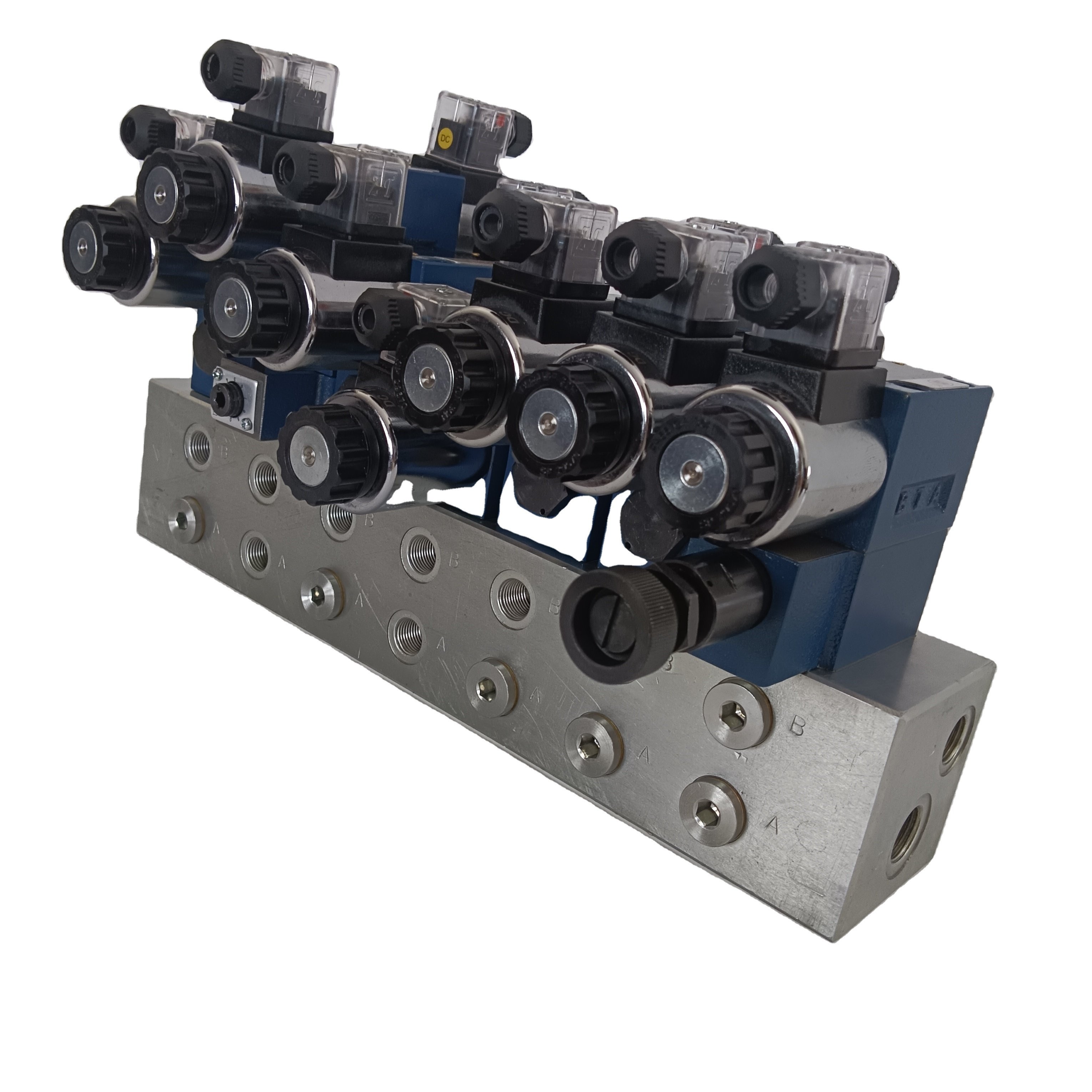 24V Hydraulic Solenoid Control Valve New Condition 6 Spool Hydraulic Distribution Block