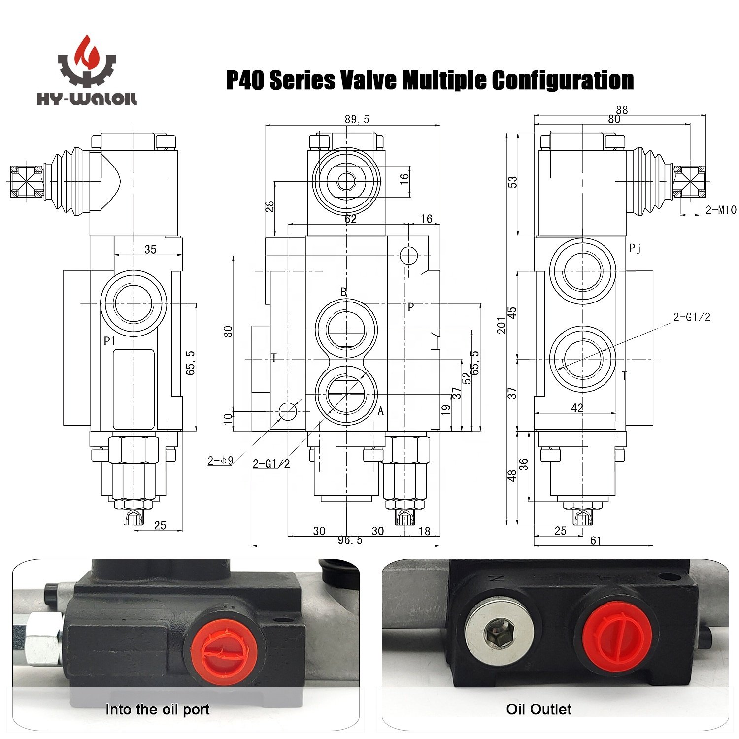 Hy-waloil Double Acting 1 Spool 11 GPM SAE Ports Adjustable Relief Lever Handle Hydraulic Flow Control Valve for Small Tractors