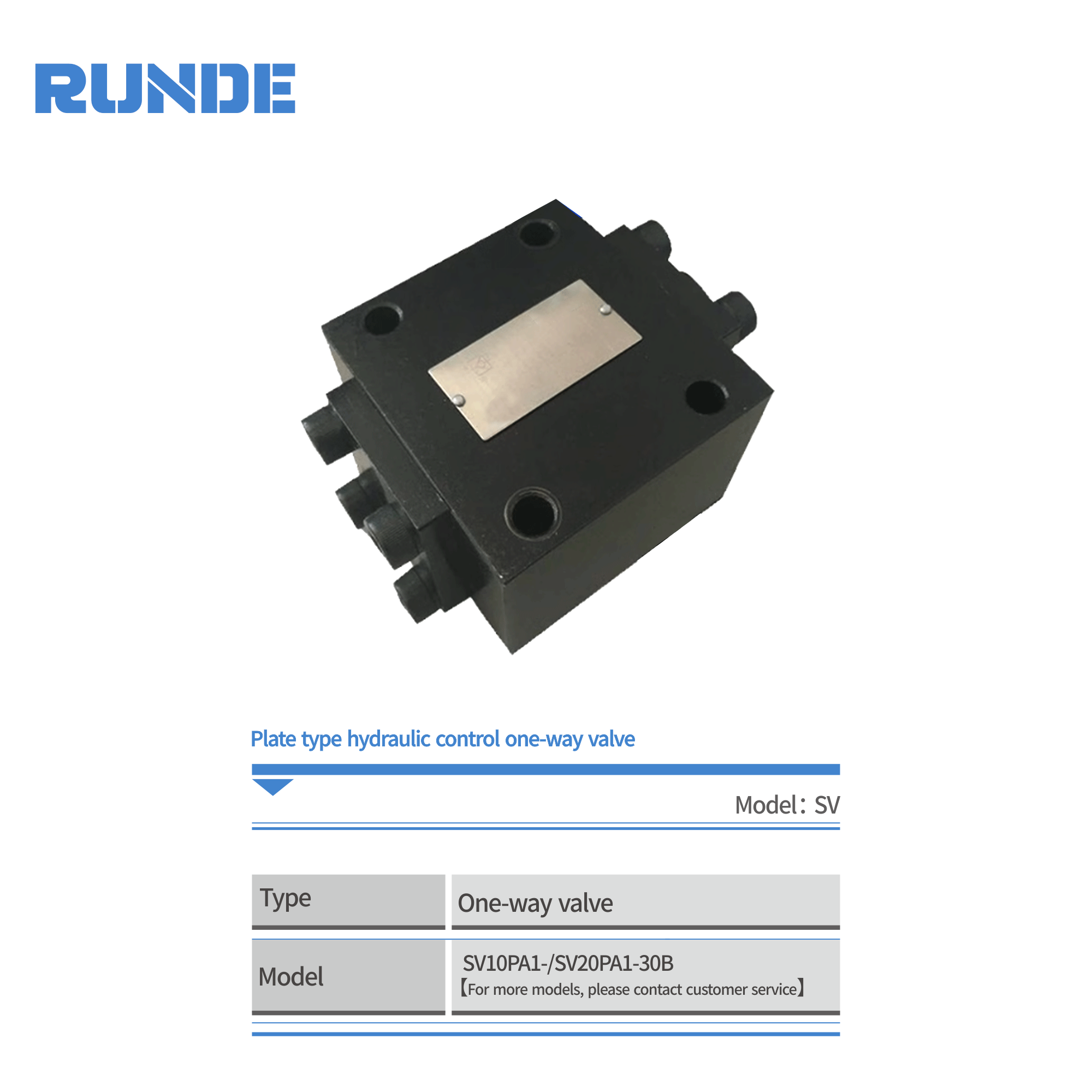 Hot Selling Plate Type Hydraulic Control One-Way Valve Pressure and Proportional Control Valve
