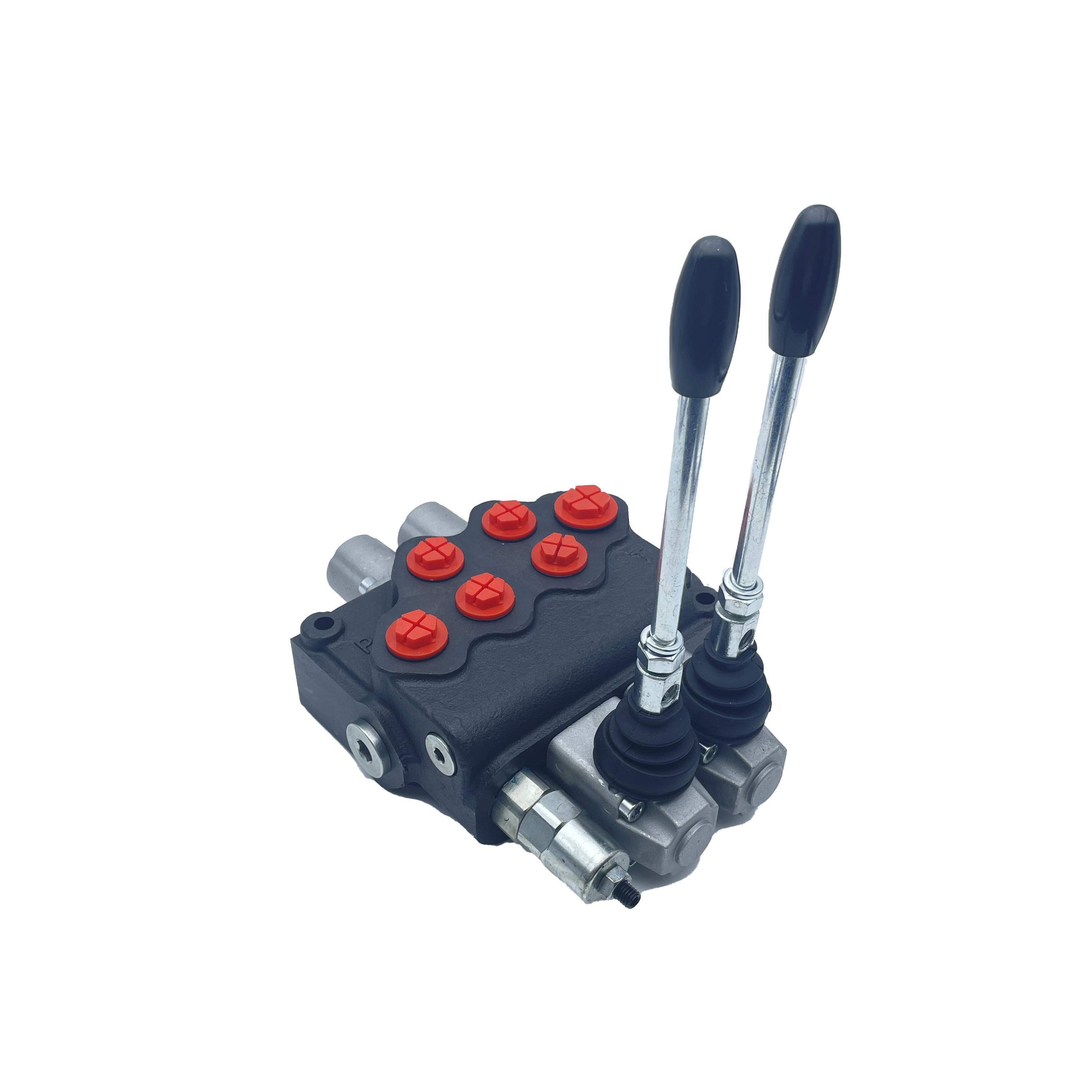 Lixin Hydraulic Manual Distributor with 2 Spools 70L/M Flow Rate SD11 Lever Monoblock Directional Control Valve