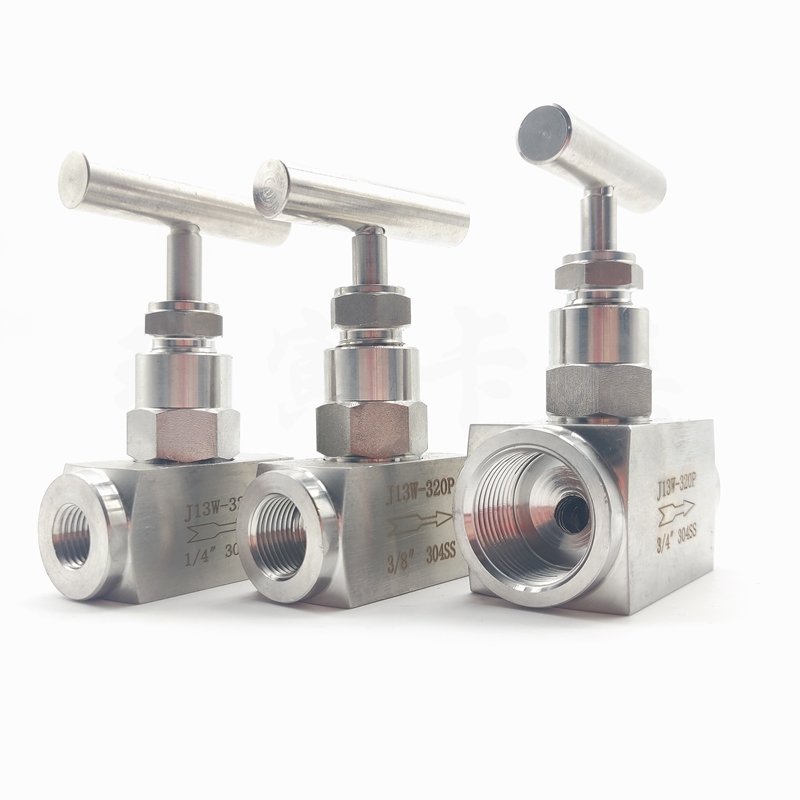 304/316 Stainless Steel High-Pressure 4-Point DN15 Needle Globe Valve with 2-Point Internal Thread for Hydraulic Parts