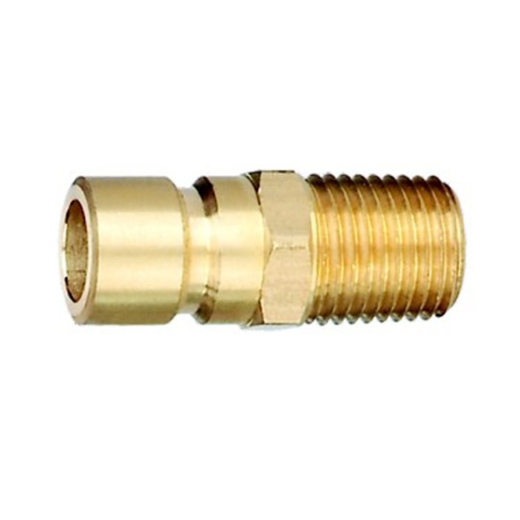 Universal Mold MD Series Flow Thru Sockets 1/4" 3/8" 1/2" Valved Brass Valved Male Pipe Thread Hydraulic Quick Connect Fittings
