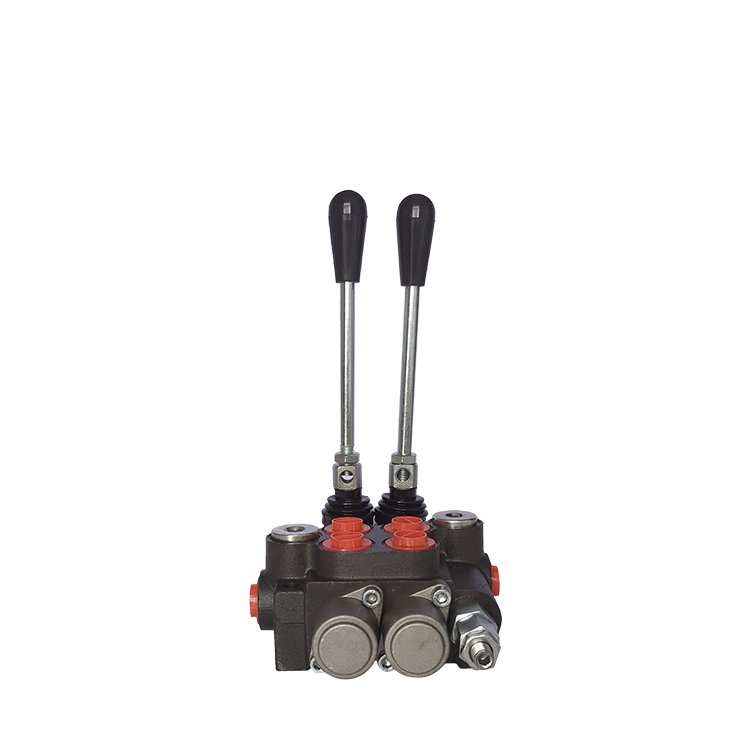 ^ 2P40 Hydraulic 2 spool ways control valve, hydraulic joystick directional manual monoblock valves