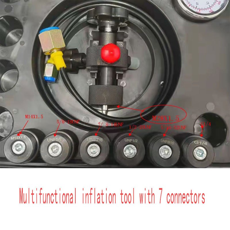 FPU-40 MPA Nitrogen Gas Charging Kit Hydraulic Accumulator Pressure Test Tool Inflatable 7 connectors