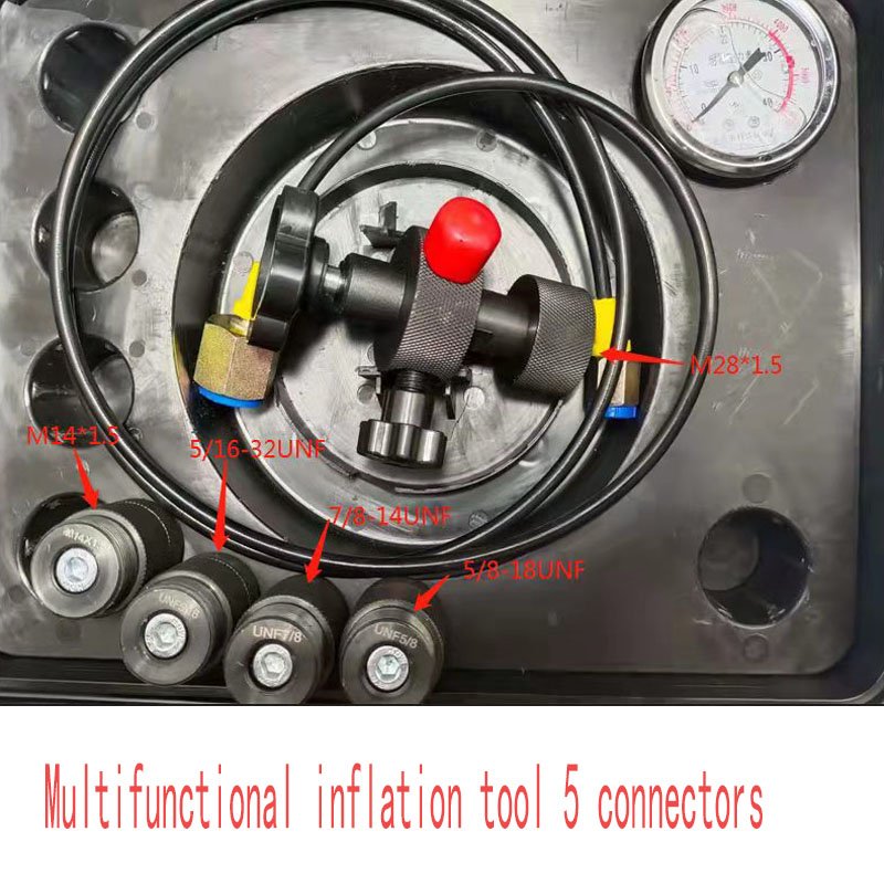 FPU-40 MPA Nitrogen Gas Charging Kit Hydraulic Accumulator Pressure Test Tool Inflatable 7 connectors