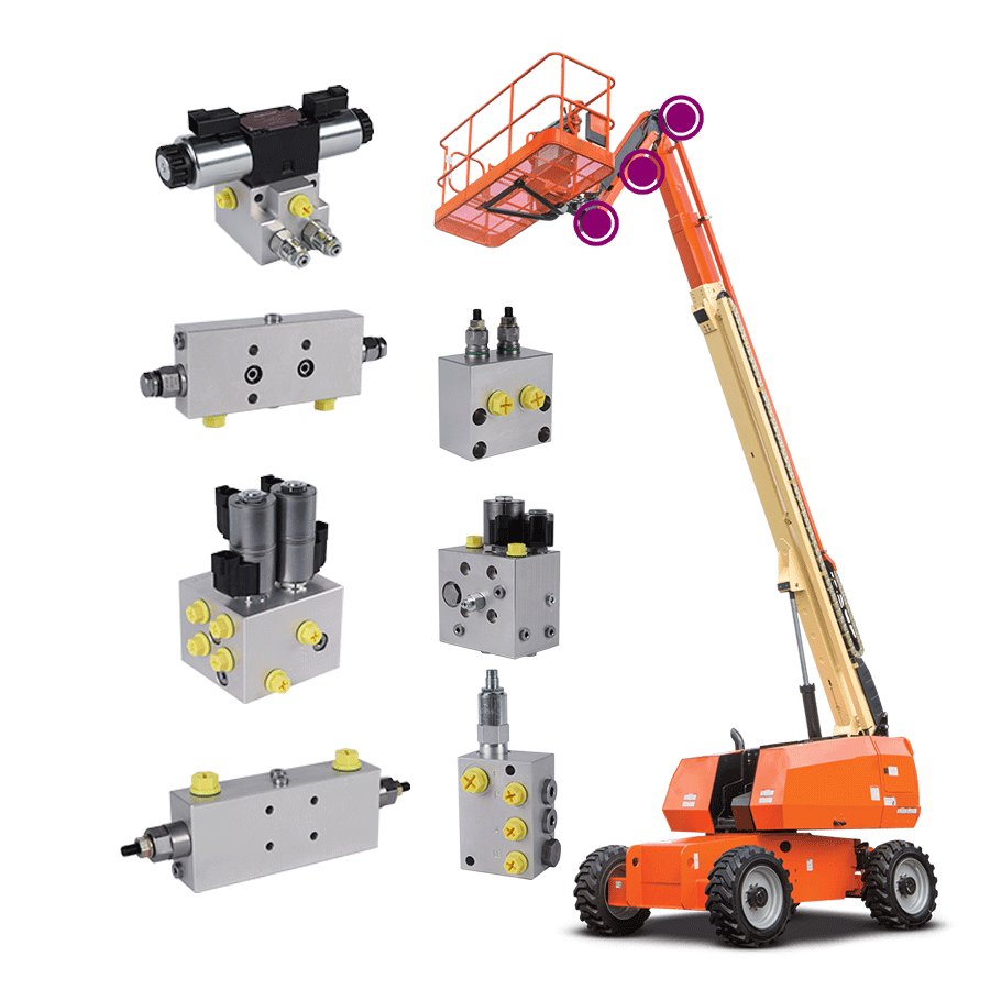 Chinese hydraulic valve manufacturer, hydraulic integrated valve group, manifold block, Articulating Boom Lifts control valve