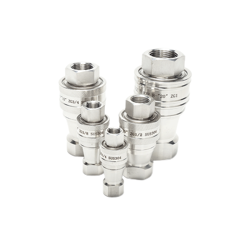Kzf 1/4" Stainless Steel Poppet Valve Hydraulic Quick Coupling Hydraulic Hose Release Quick Coupling For Plumbing Tools