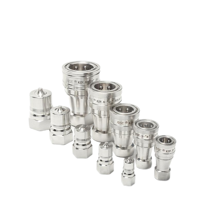 Kzf 1/4" Stainless Steel Poppet Valve Hydraulic Quick Coupling Hydraulic Hose Release Quick Coupling For Plumbing Tools