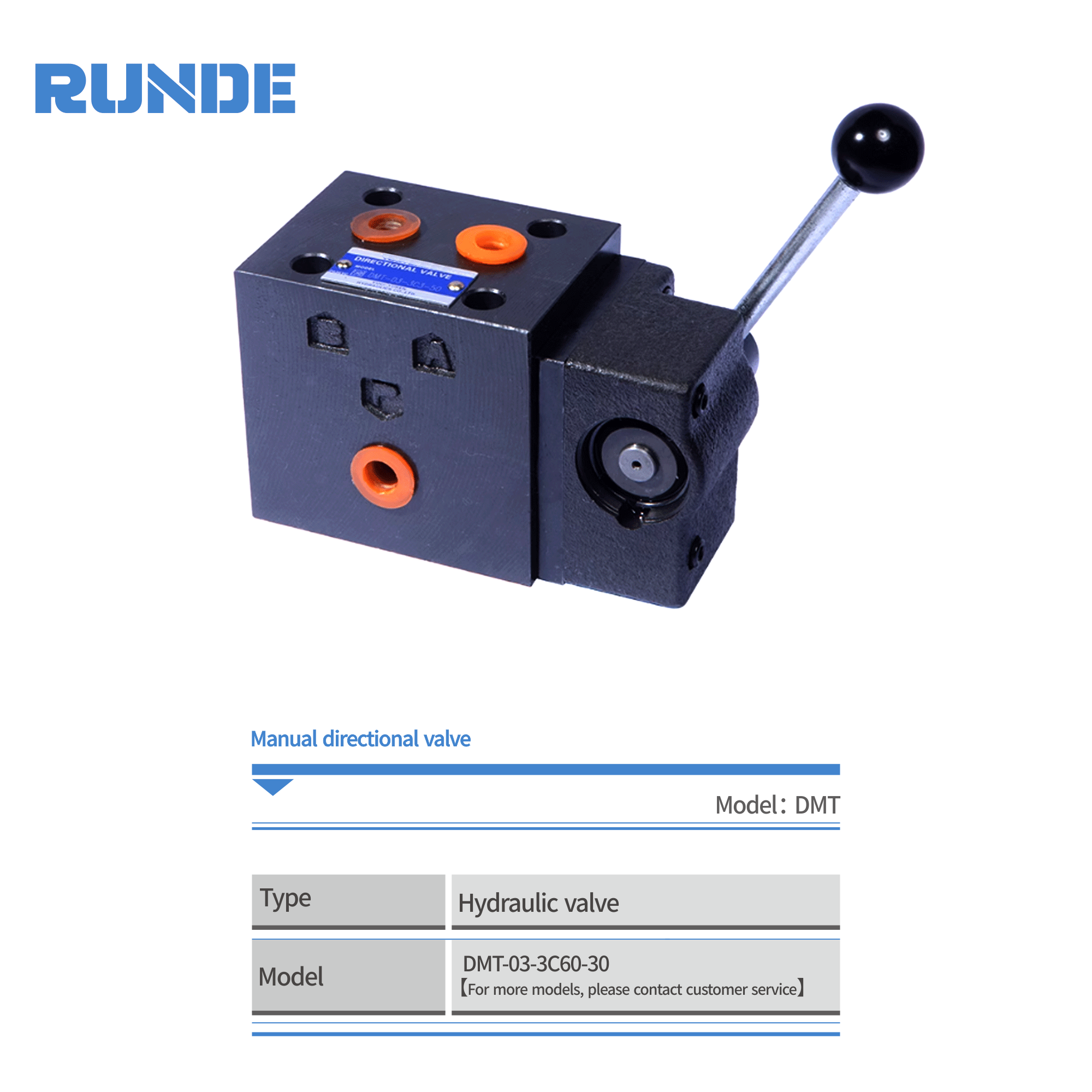 DMGseries Hydraulic Pressure Control Proportional Valve with Manual and Solenoid Valve featuring Hand Lever Directional Control